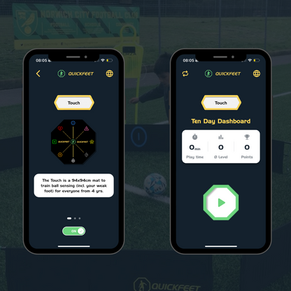 QUICKFEET Touch - interactieve voetbal mat & app - Footballgadgets.shop