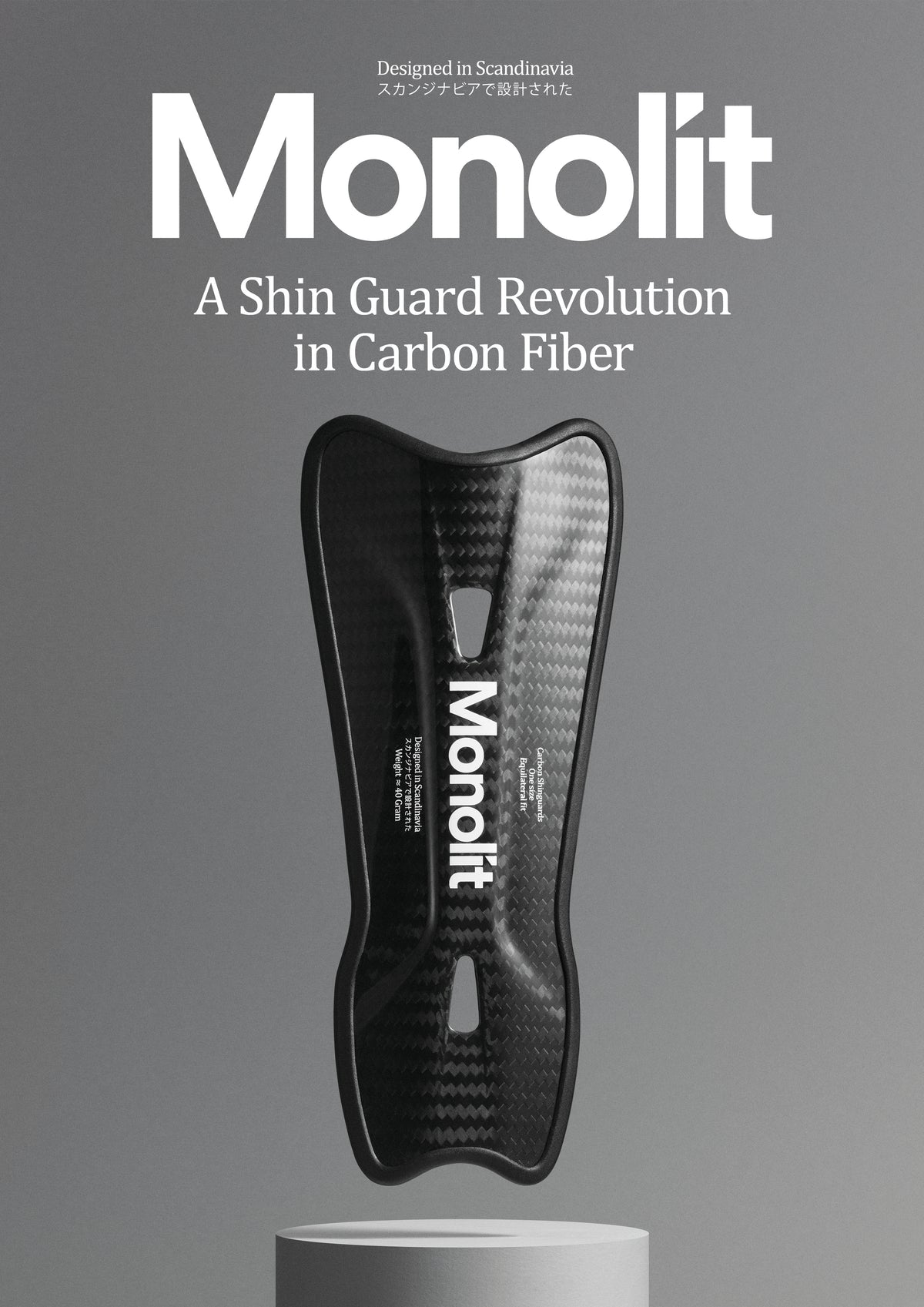 Monolit scheenbeschermers - in carbon fiber